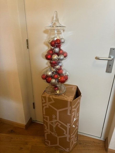 glazen boom met deksel 8o hg, Ophalen, 30 cm, Met deksel, Zo goed als nieuw
