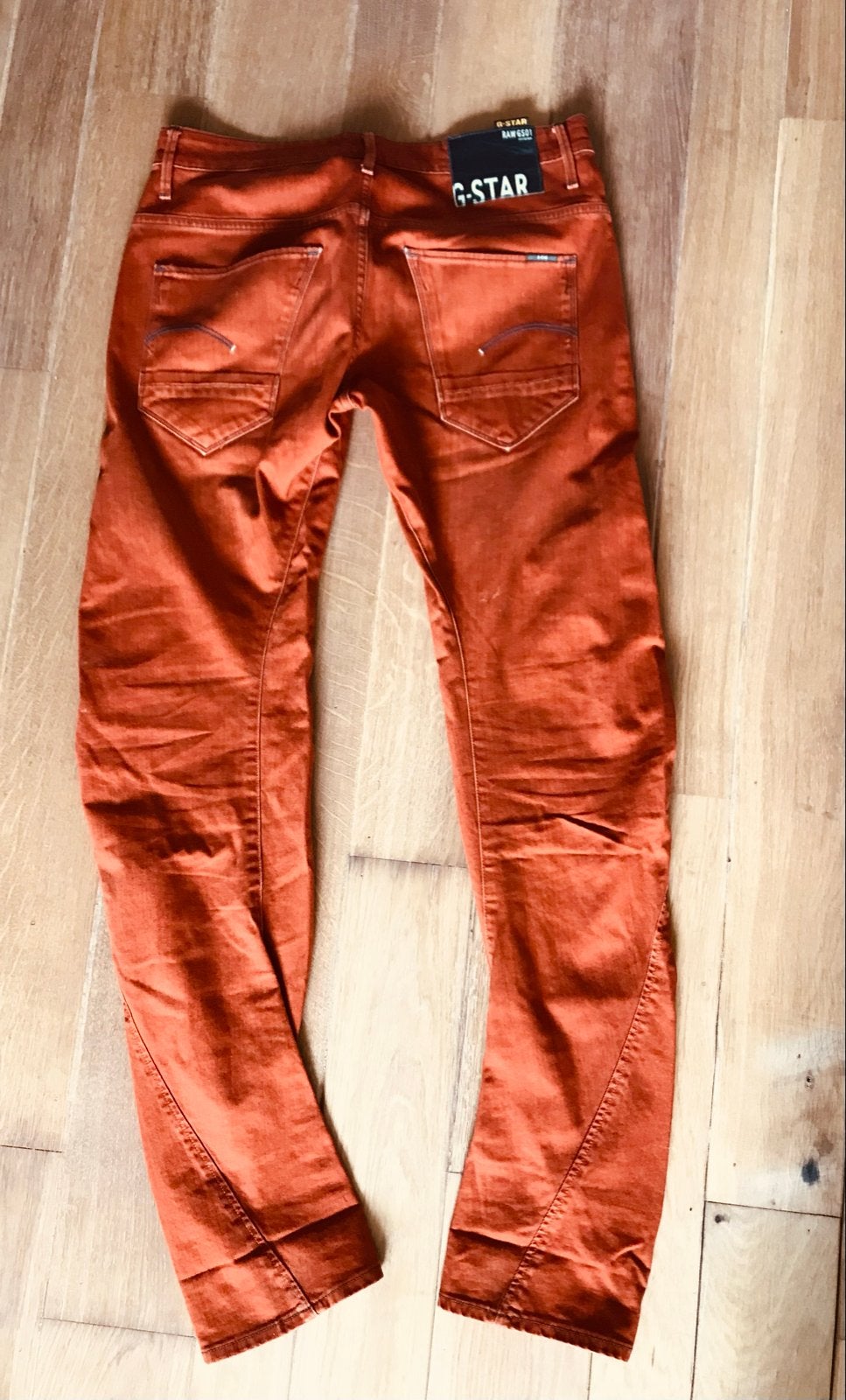 G-Star Arc 3D Slim COJ broeken met bretels, Oranje, Zo goed als nieuw, Lang, Ophalen