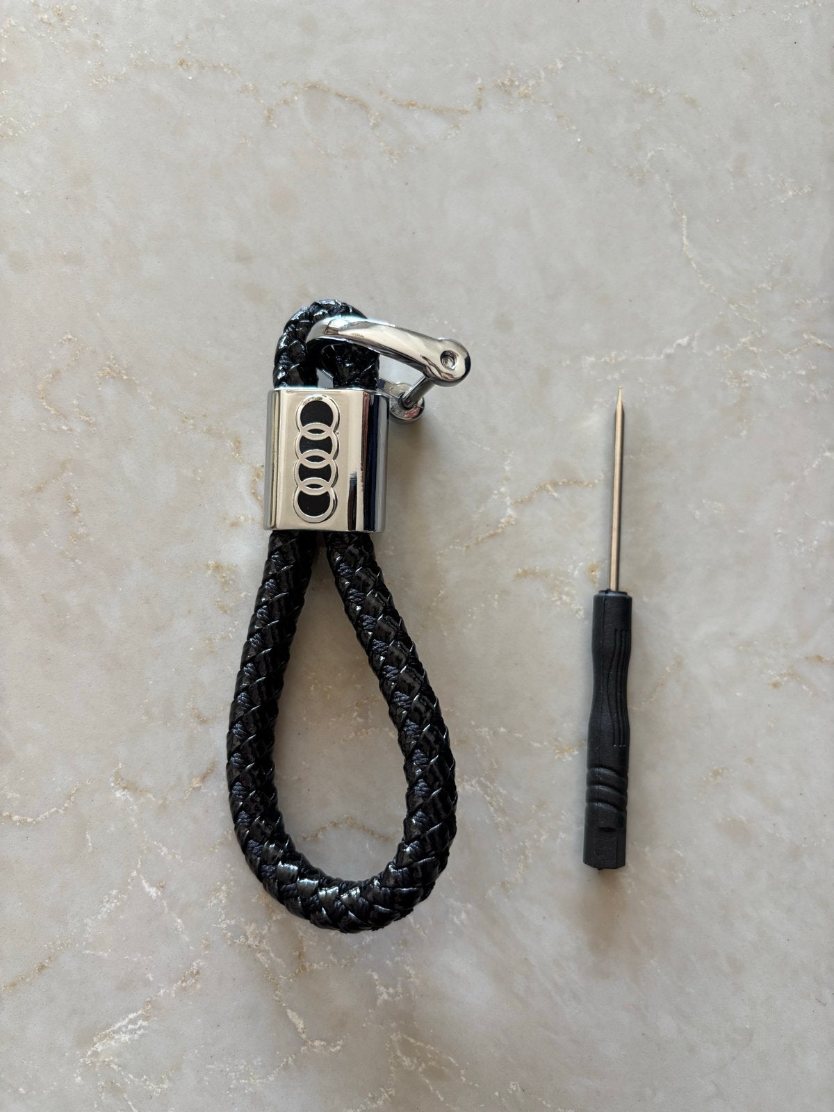 Zwarte gevlochten Audi sleutelhanger, Ophalen of Verzenden, Nieuw