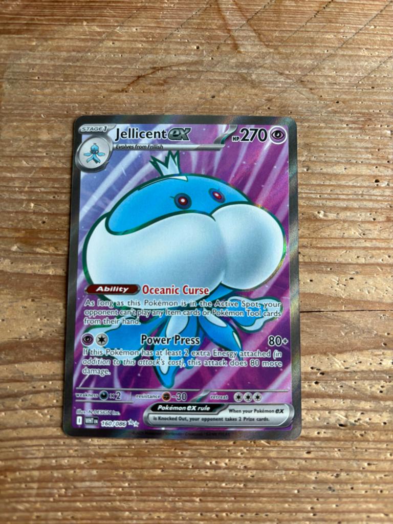 Jellicent EX Pokémon Kaart - Full Art (White Flare), Ophalen of Verzenden, Zo goed als nieuw, Losse kaart, Foil