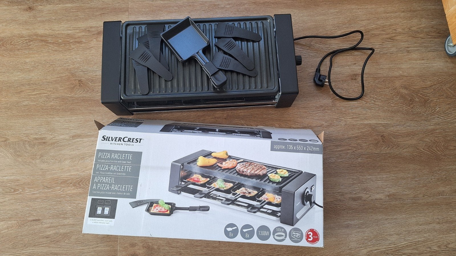 SilverCrest Pizza Raclette Grill - Zo goed als nieuw, Ophalen, Zo goed als nieuw, 8 personen of meer
