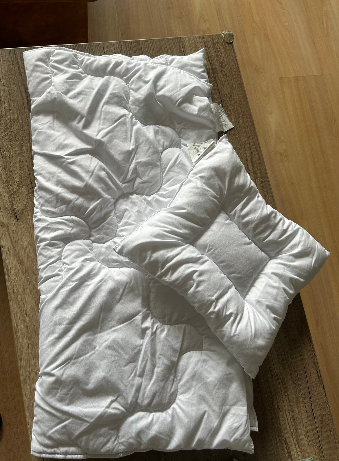 Kinderdekbed en kussen set, Jongetje of Meisje, Wit, Nieuw, Ophalen of Verzenden