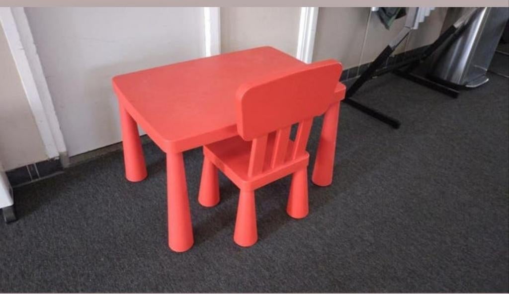 Ikea mammut kindertafel met stoel, Ophalen, Gebruikt, Tafel(s) en Stoel(en)