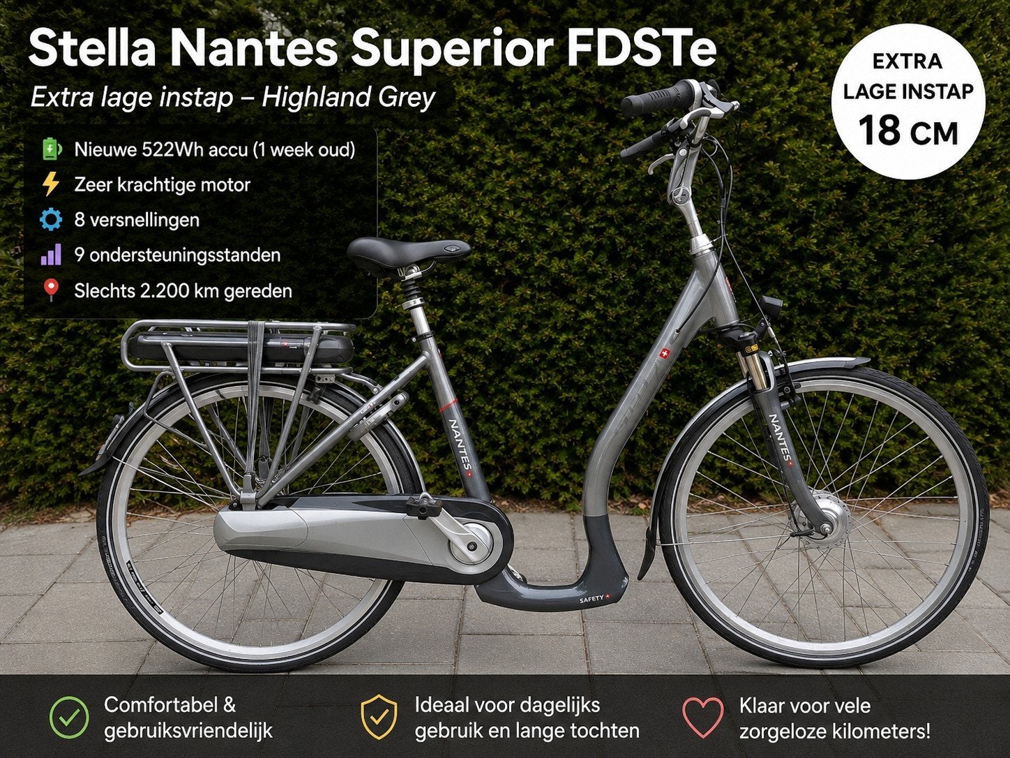 Ebike Stella Nantes | Extra lage instap | 2.021km | 522WH, Fietsen en Brommers, Fietsen | Dames | Damesfietsen, Ophalen of Verzenden