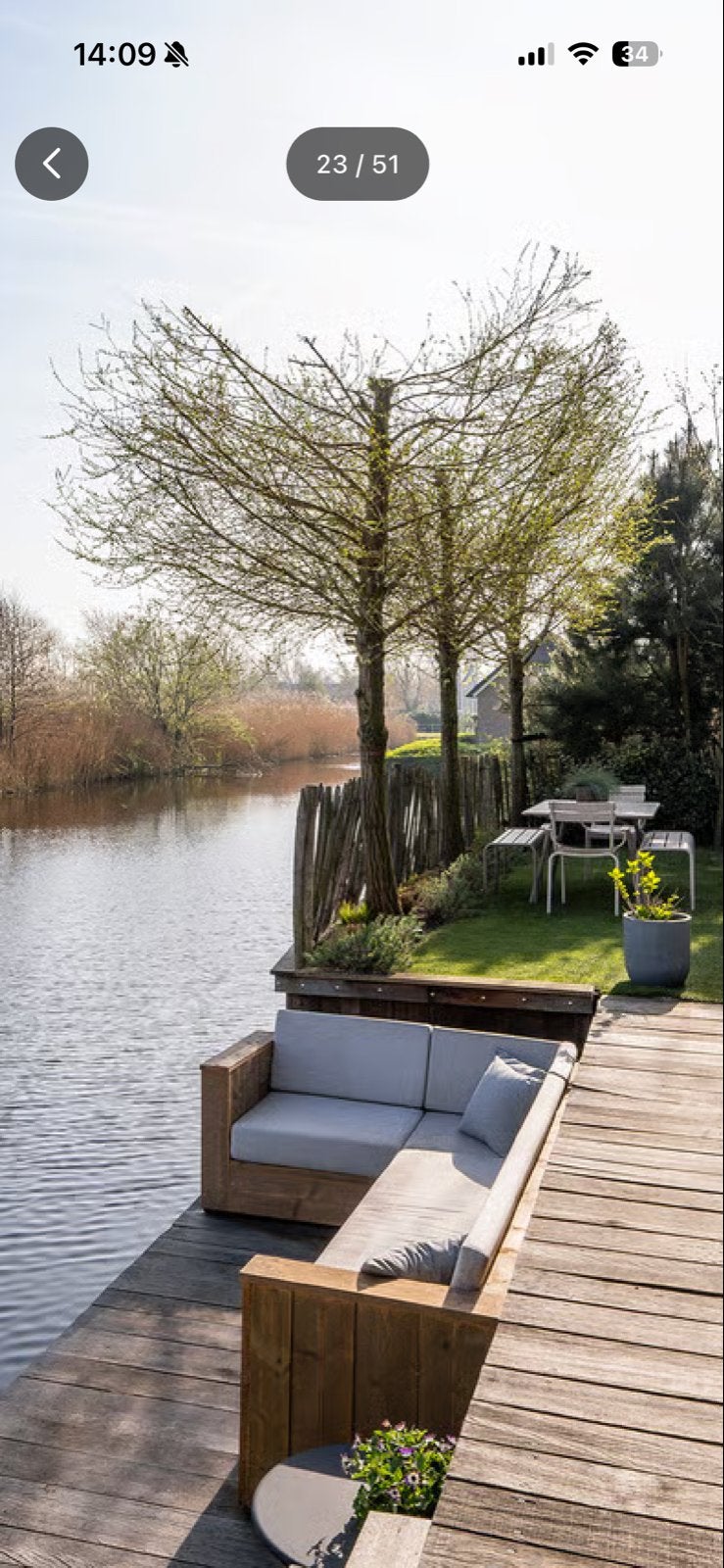 Stijlvolle houten loungeset (Dutchwood) incl kussens, Ophalen, 4 zitplaatsen, Gebruikt, Loungeset