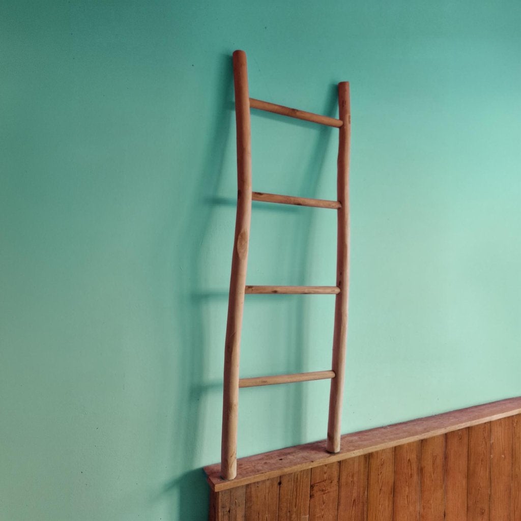 Houten decoratieladder / decoratie ladder - 122 cm hoog, Ophalen, Gebruikt, 122 cm, Hout