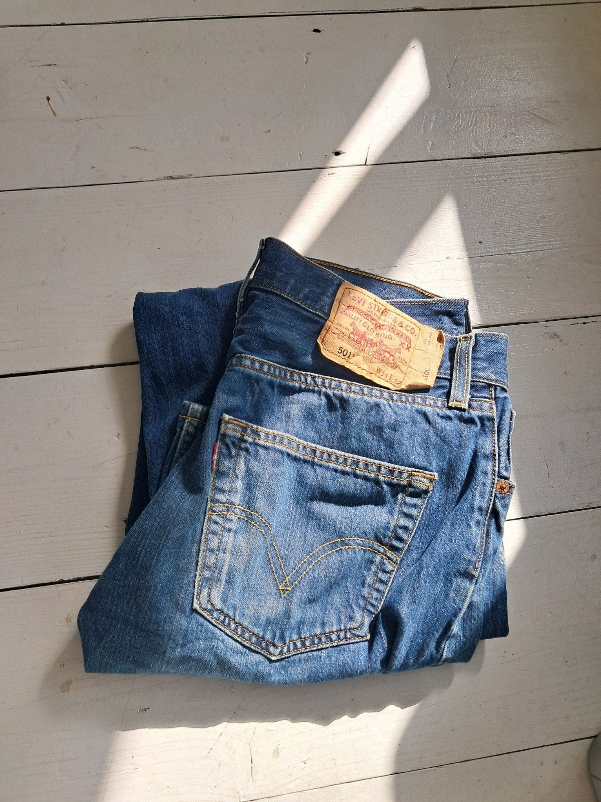 Levi's 501 Dames Jeans Donkerblauw W31 L32 Maat 40/42/L, Blauw, Ophalen of Verzenden, W30 - W32 (confectie 38/40), Gedragen