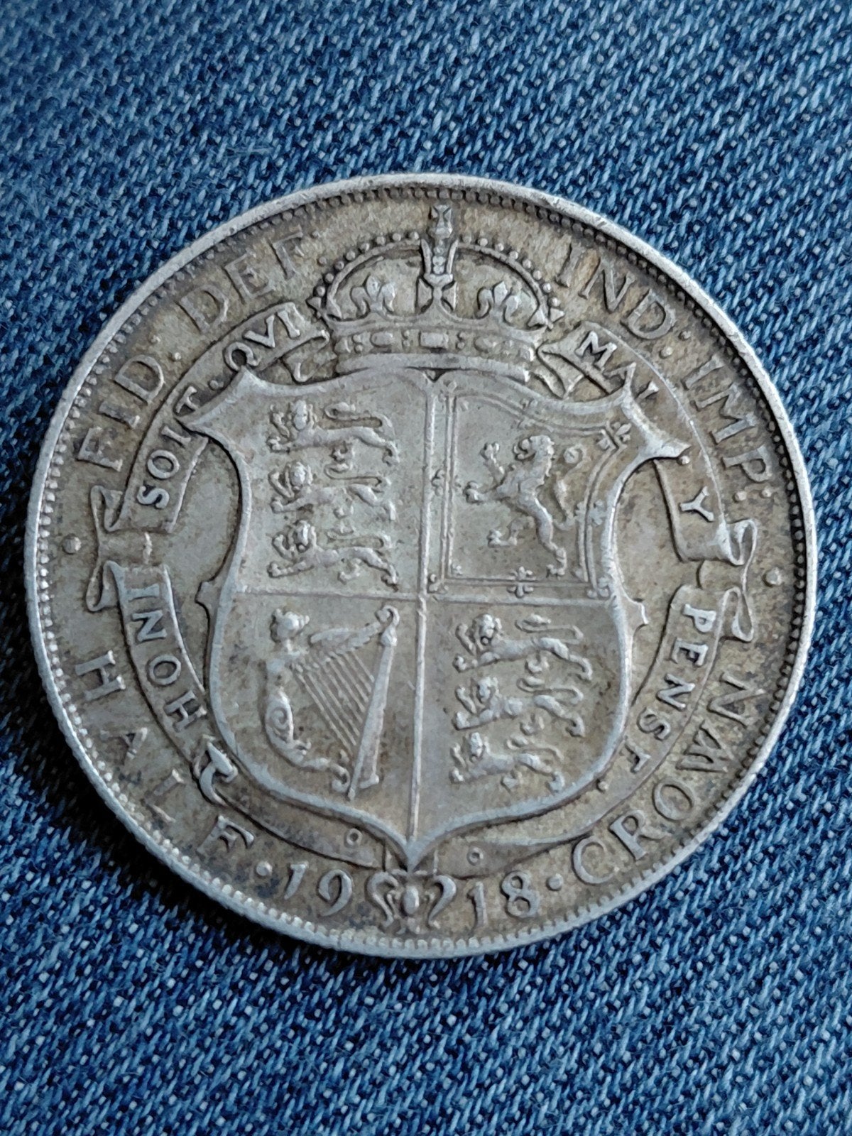 Engeland Half Crown 1918 George V  - Zilver, Verzenden, Overige landen, Losse munt, Zilver