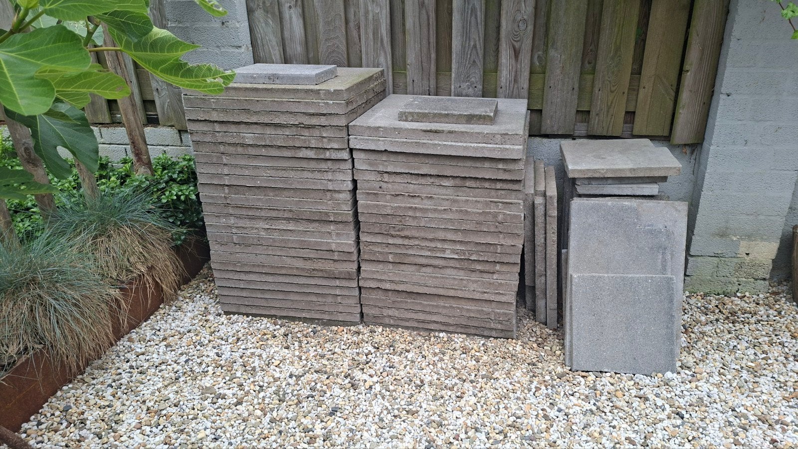 Terrastegels 60x60x4 cm, ca. 22 m2, Tuin en Terras, Ophalen, Gebruikt, Beton, Terrastegels