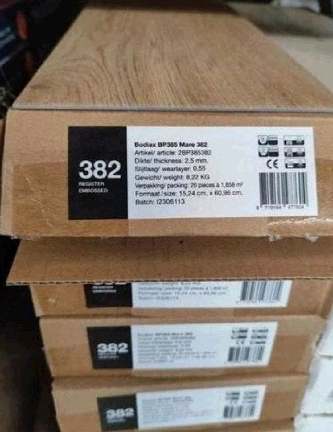 bodiax pvc vloer visgraat kleur bp382 9.29m2, Ophalen, Nieuw, 5 tot 10 m², Overige typen