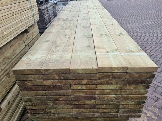 Balkhout geïmpregneerd 5.0x20.0 cm, Ophalen, Nieuw, 250 cm of meer, Planken