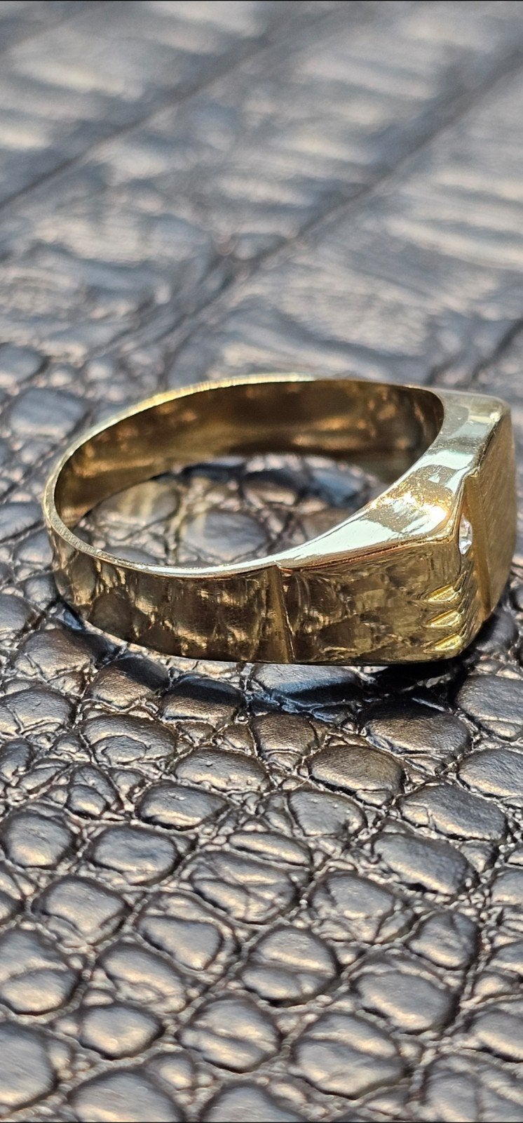 Prachtige zegelring 14k gouden ring Gratis graveren, Heer, Nieuw, Ophalen of Verzenden, Goud