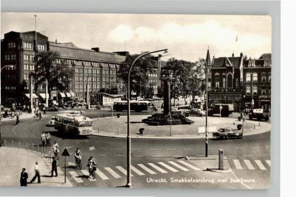 Utrecht Smakkelaarsbrug/Jaarbeurs bussen st1963 Spanjersberg, Ophalen of Verzenden, 1940 tot 1960, Gelopen, Utrecht