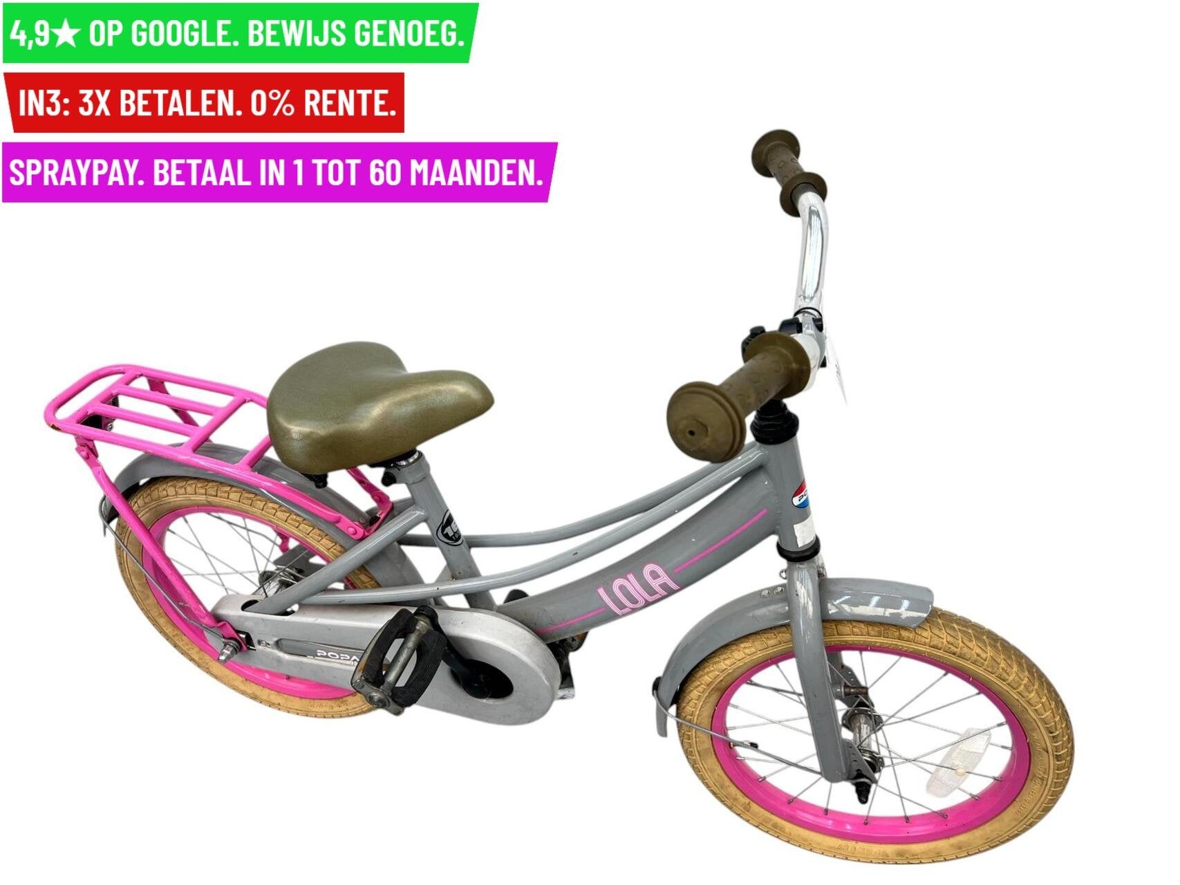 Meisjesfiets Popal Lola 16"/26cm/1ver - Garantie/Levering, Fietsen en Brommers, Fietsen | Meisjes, 9713 Bv Groningen, Gebruikt