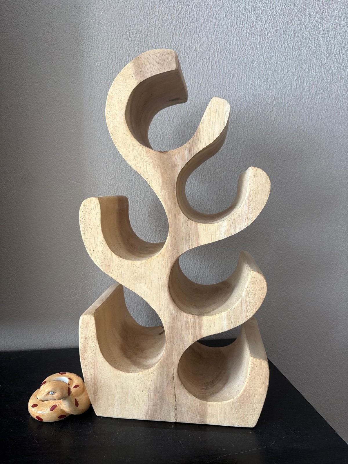 Houten design wijnrek 50 cm – organisch flessenrek, 50 – 75, 5 tot 15 flessen, Nieuw, Ophalen of Verzenden