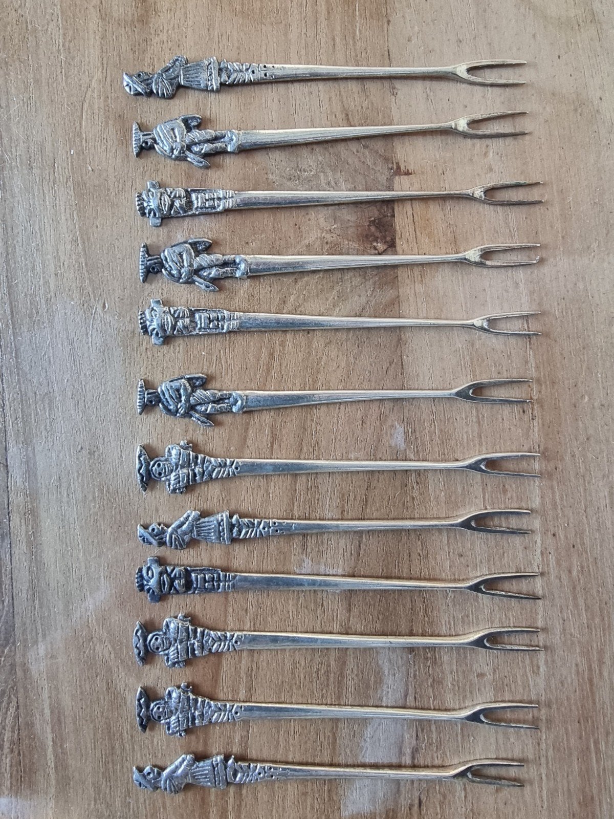 Set van 11 vintage cocktail prikkers met figuurtjes, Antiek en Kunst, Ophalen of Verzenden