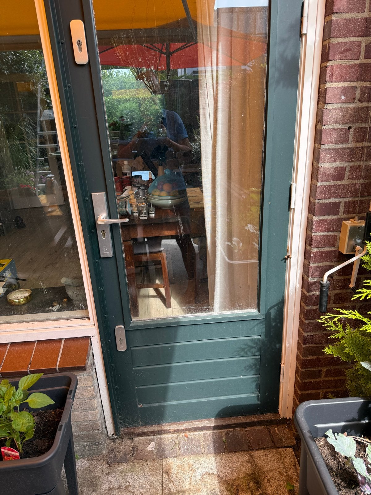 Buitendeur met dubbel glas, Ophalen, Gebruikt, 80 tot 100 cm, Buitendeur