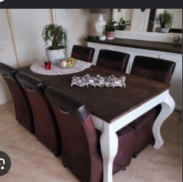 Driftwood landelijke eettafel, Ophalen, Zo goed als nieuw, 4 tot 6 stoelen