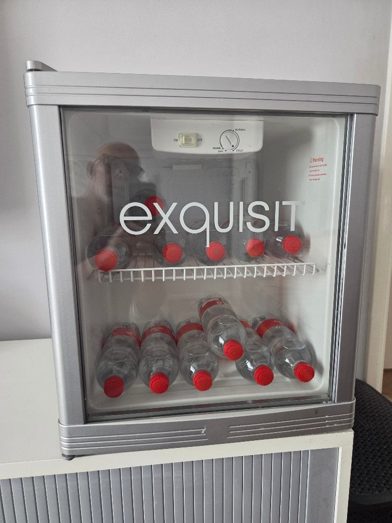 Exquisit minibar koelkast met glazen deur, Ophalen, Minder dan 75 liter, Zonder vriesvak, Gebruikt