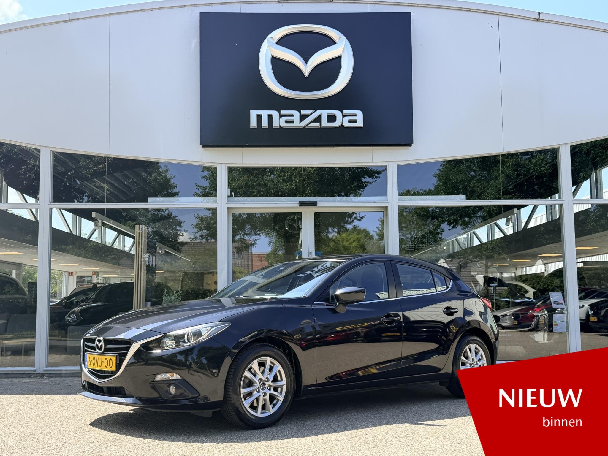 Mazda 3 2.0 Skylease NL-Auto Dealer Ondh., Navigatie, Apple, Voorwielaandrijving, Stof, Gebruikt, Zwart