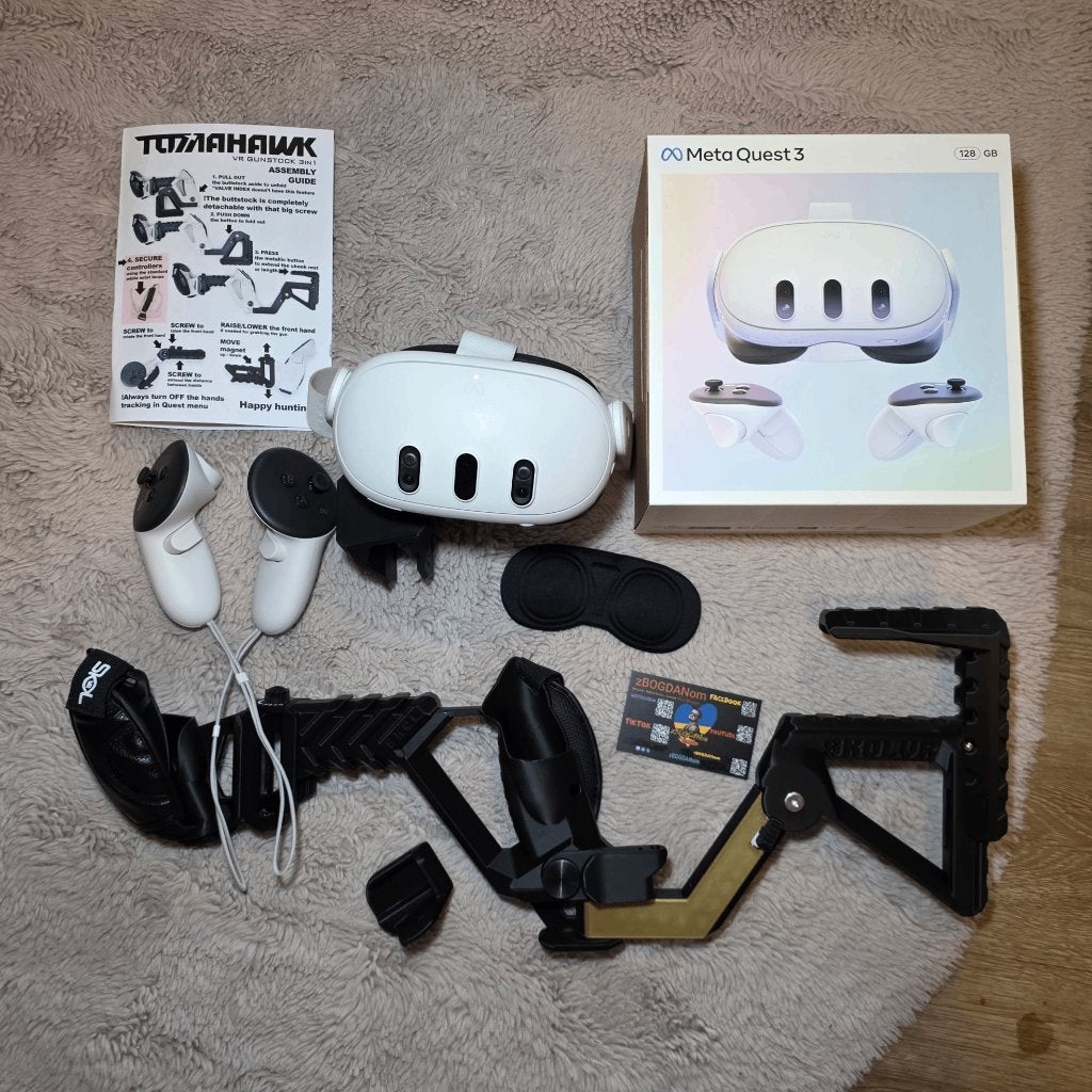 Meta Quest 3 128 GB + TOMAHAWK VR Gunstock, Spelcomputers en Games, Ophalen of Verzenden, Zo goed als nieuw, Overige platformen