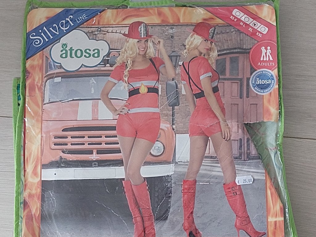 NIEUW: Atosa - Brandweerdame - Maat XL, Carnaval, Maat 46/48 (XL) of groter, Nieuw, Ophalen of Verzenden