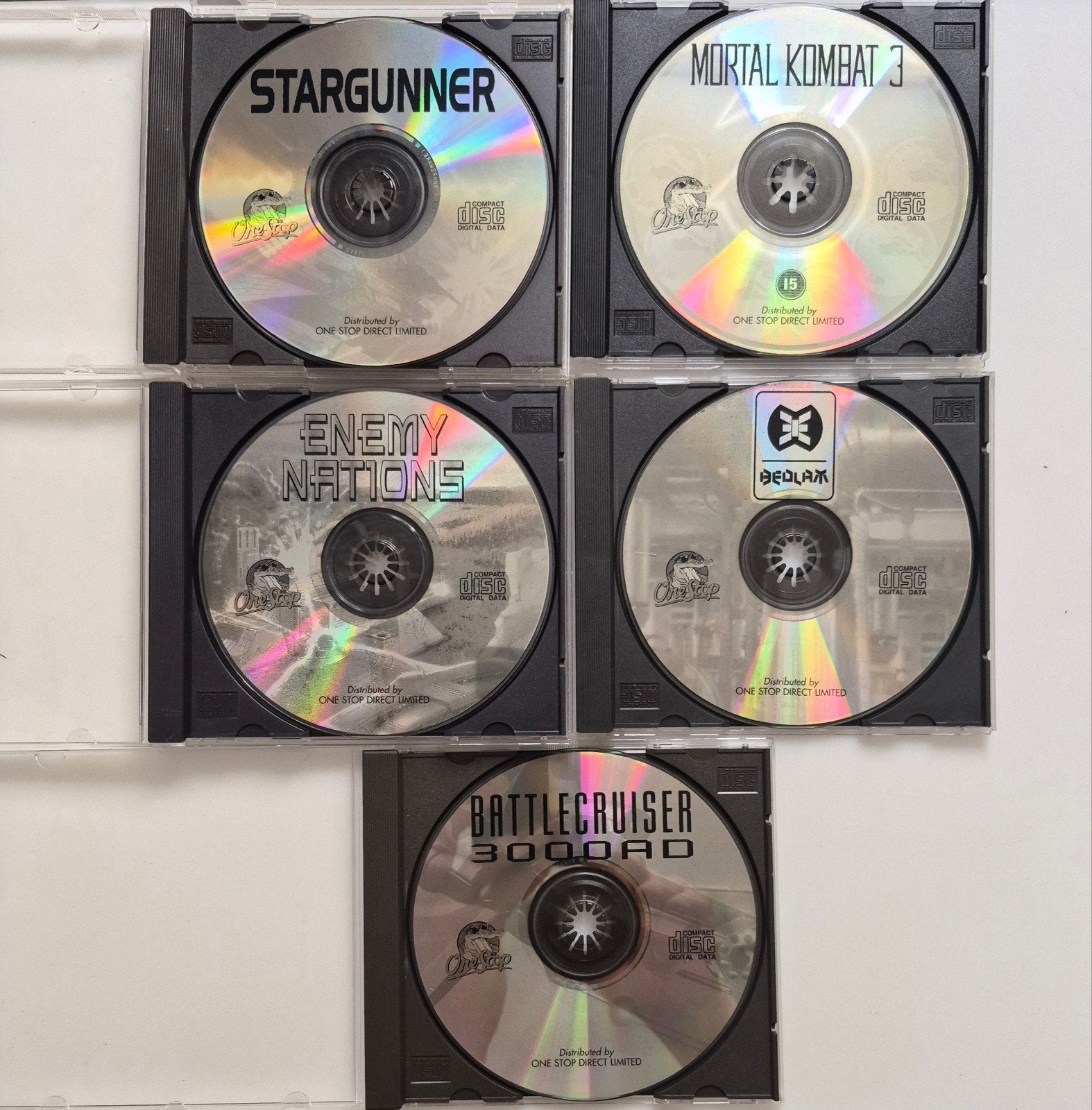 5 PC CD-ROM Games: Stargunner, Mortal Kombat 3, bedlam, Gebruikt, Overige genres, 1 speler, Ophalen of Verzenden