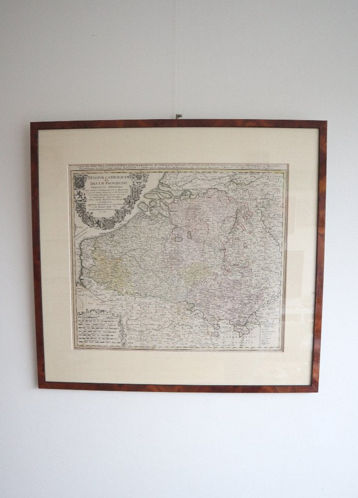 Antieke landkaart België Johan Baptist Homann, Voor 1800, Landkaart, Nederland, Ophalen