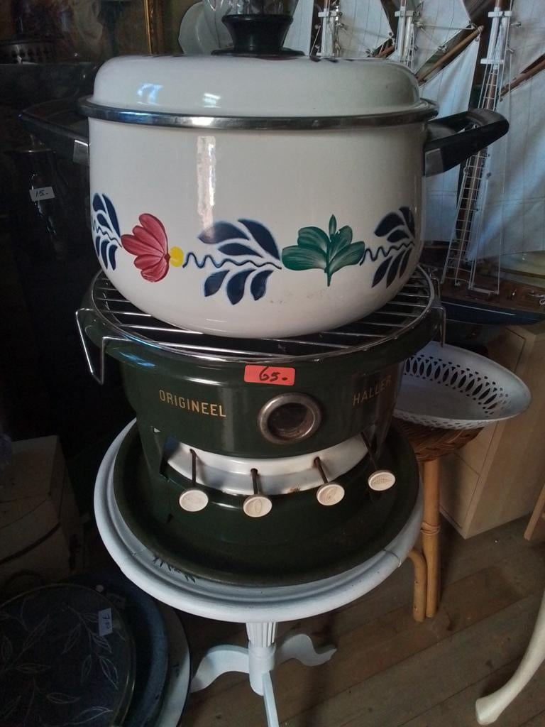 Boerenbont pan 4 liter en stamper, Huis en Inrichting, Keuken | Potten en Pannen, Ophalen of Verzenden, Gietijzer, Wok