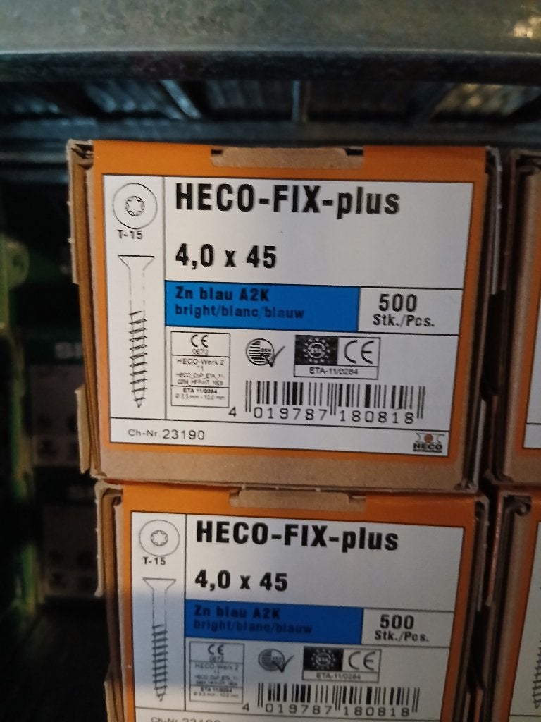 HECO-FIX-plus Torx Schroeven 4.0 x 45 mm (500 stuks), Ophalen of Verzenden, Nieuw, Minder dan 50 mm, Schroeven
