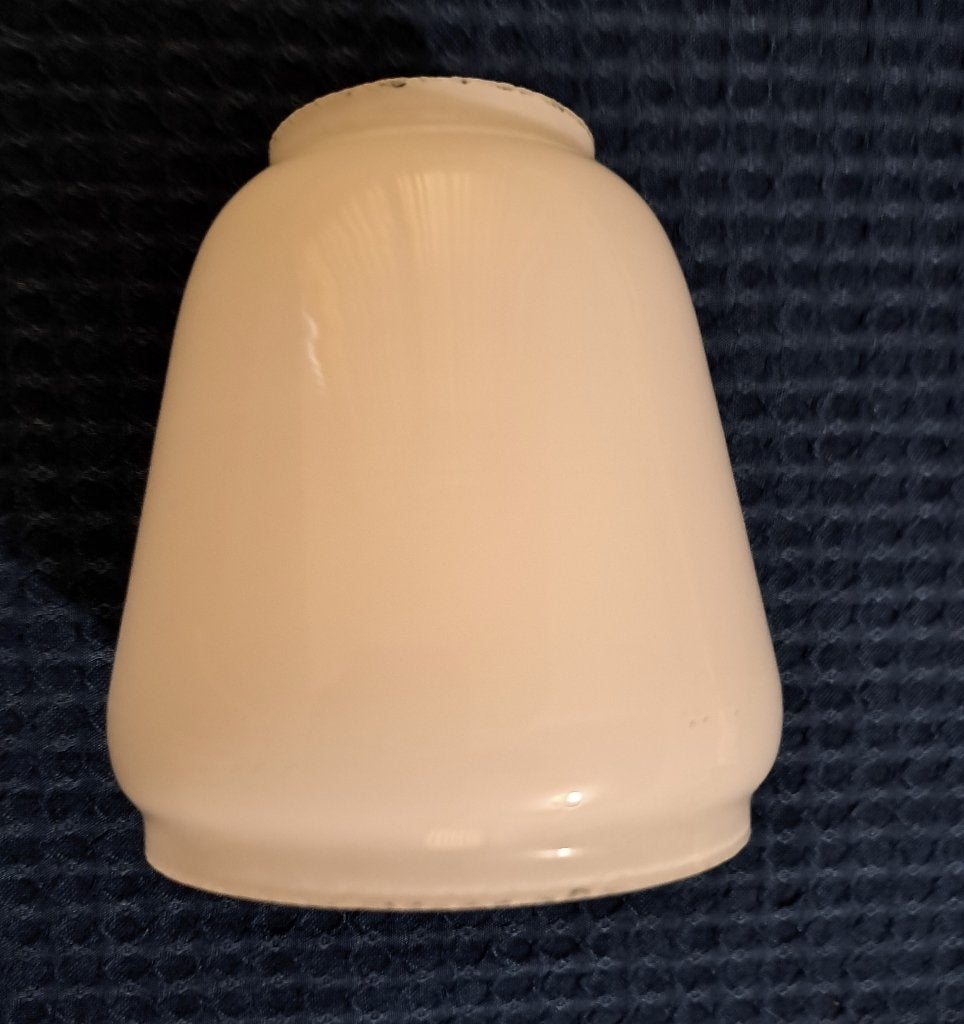 Oud glazen lampenkapje wit ondoorzichtig opaline glas, Verzenden