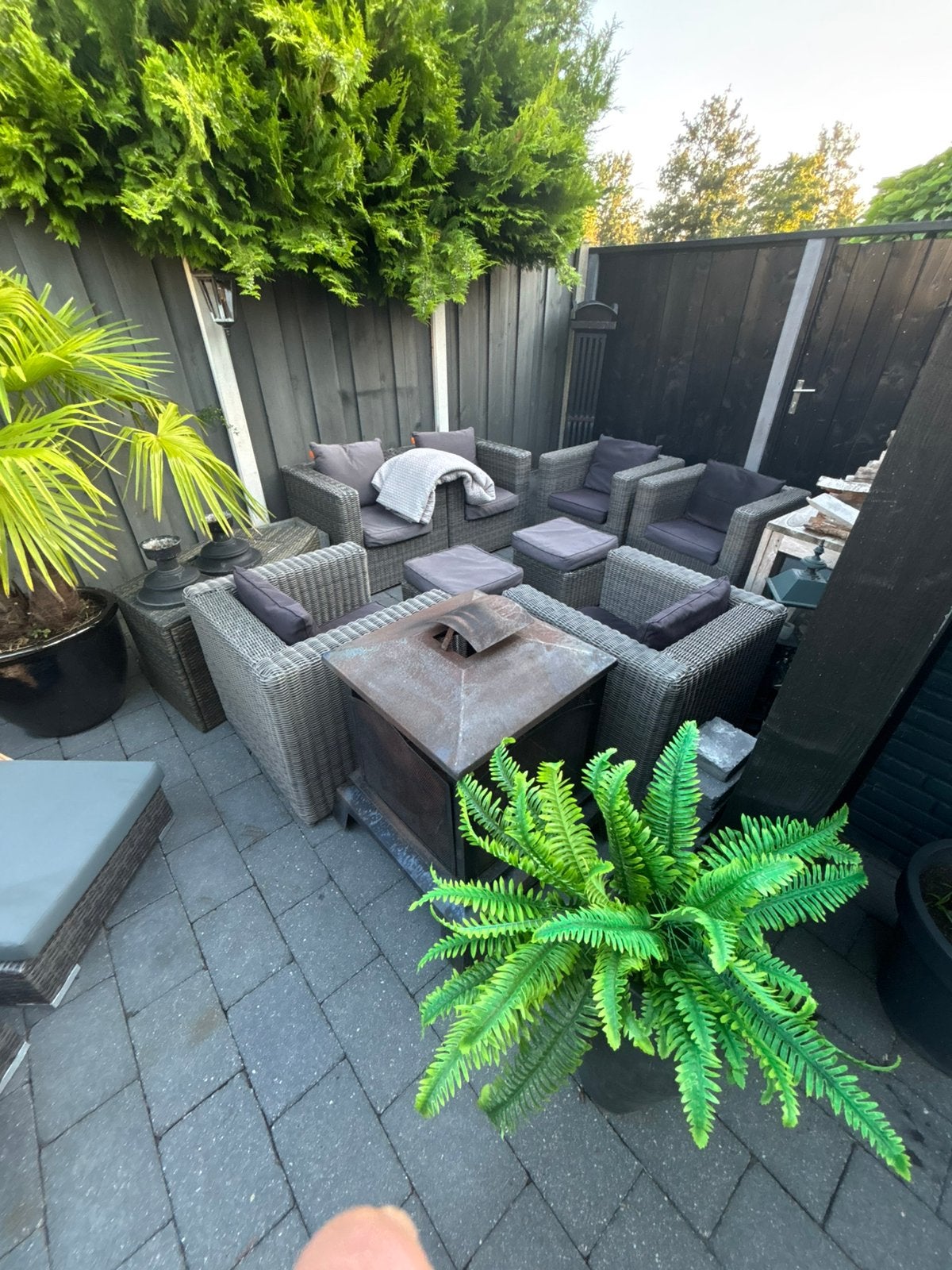 6 tuinstoelen met hockers, Ophalen of Verzenden, Zo goed als nieuw