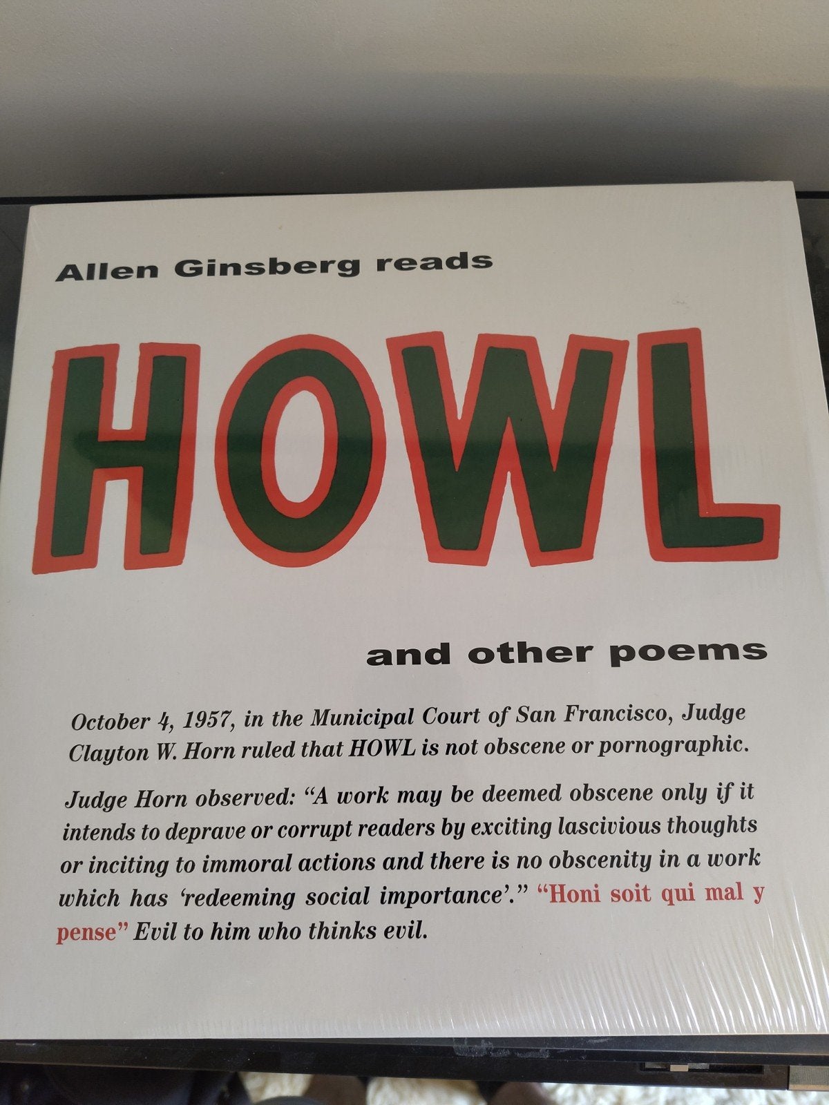 Allen Ginsberg reads Howl and other poems vinyl | LP, LP, Colored vinyl, Ophalen of Verzenden, Zo goed als nieuw