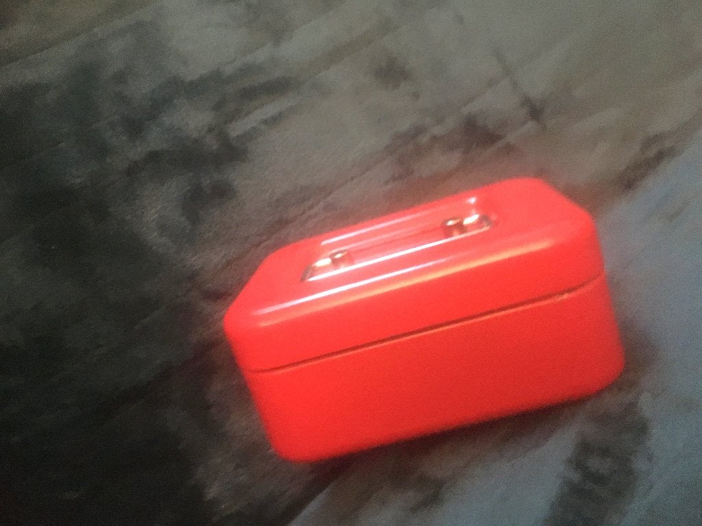 geldkistje BRABANTIA - met slot, rood; afmetingv ca. 11 x 8, Ophalen of Verzenden