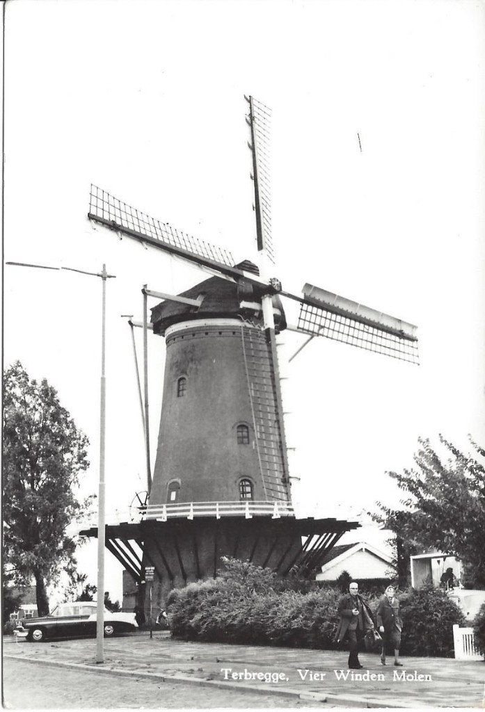 Terbregge (Z.H.) Vier Winden Molen, Auto, Volk, 1968, Ophalen of Verzenden, 1960 tot 1980, Ongelopen, Zuid-Holland