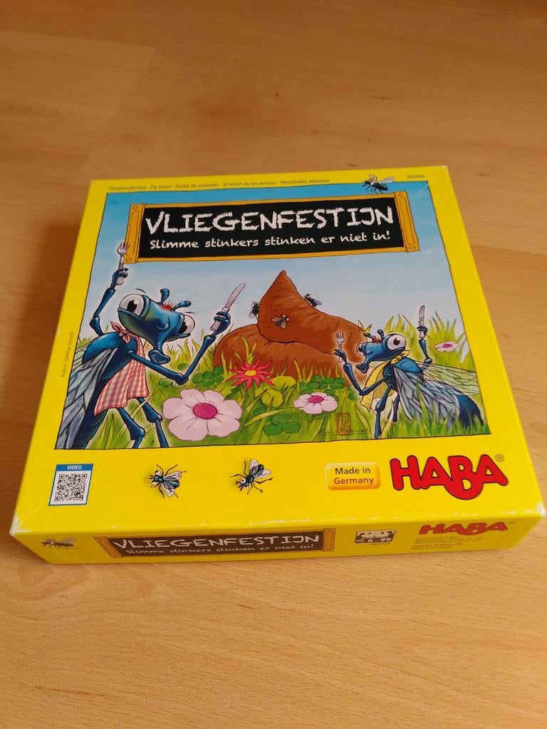 HABA Vliegenfestijn - Slimme Stinkers Spel vanaf 6 jaar, Een of twee spelers, Ophalen of Verzenden, Zo goed als nieuw, HABA