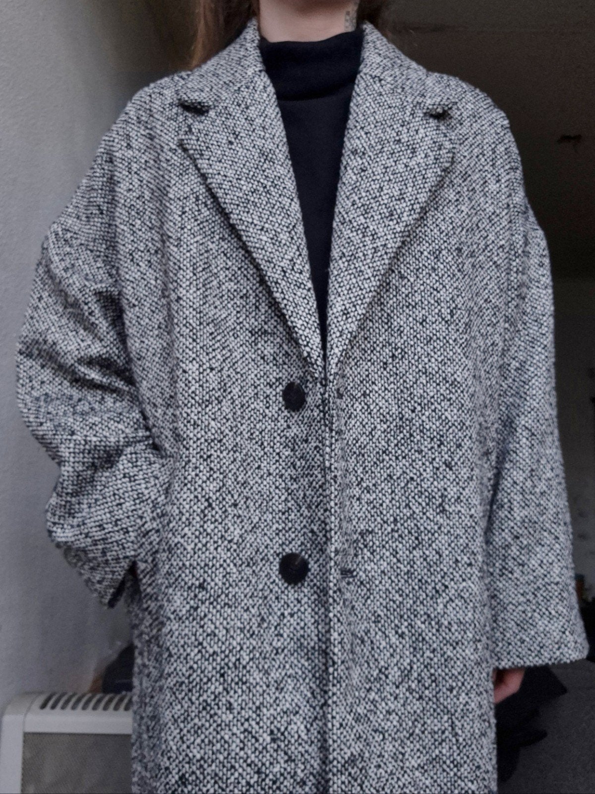 Mango Commited oversized mantel, Mango, Zwart, Maat 46/48 (XL) of groter, Nieuw