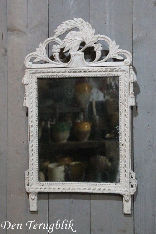 Franse witte bruidsspiegel, Antiek en Kunst, Ophalen of Verzenden