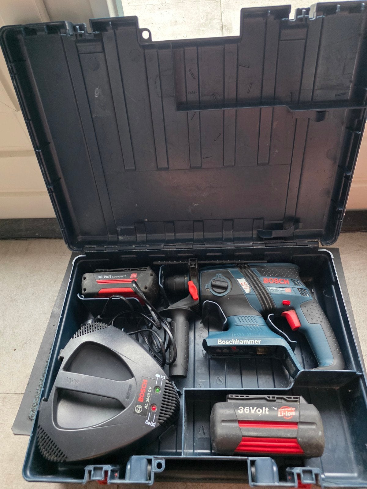 Bosch Professional GBH 36 V-EC Compact Accu Boorhamer Set, Boor- en/of Breekhamer, Ophalen of Verzenden, Klopboormechanisme, Gebruikt