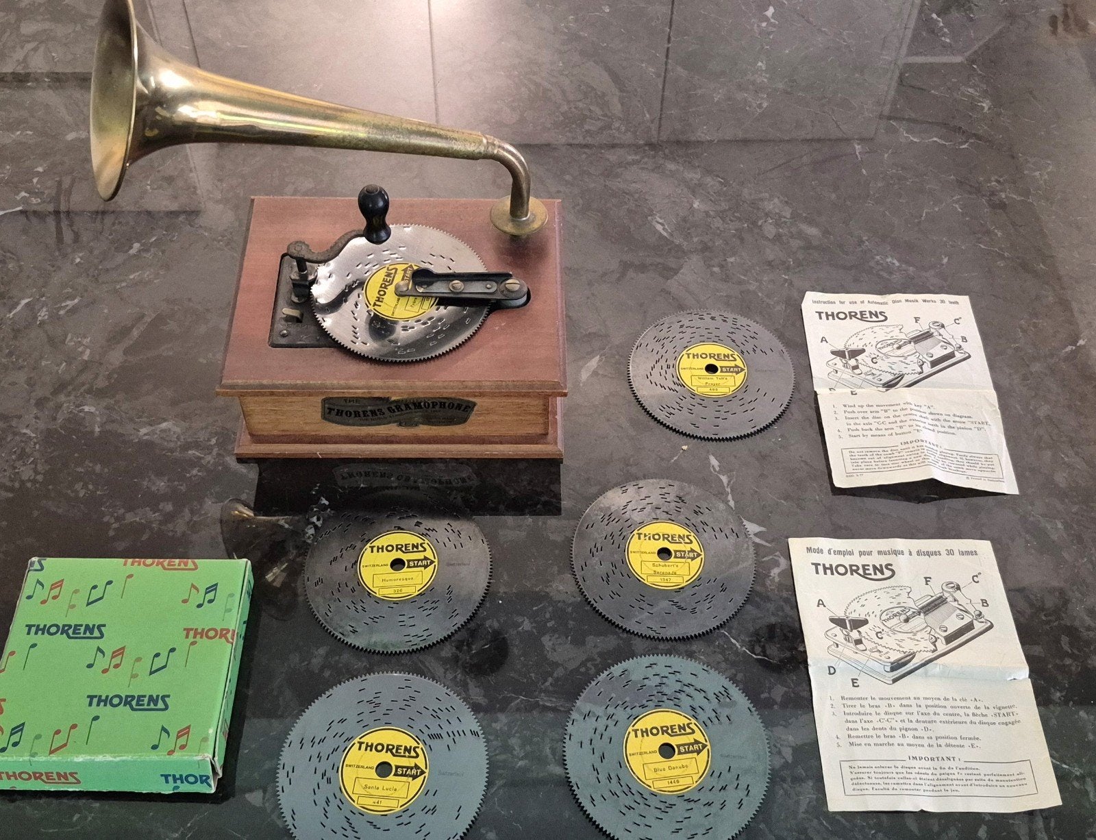Thorens Grammofoon 6 platen Muziekdoos automaton speeldoos, Antiek en Kunst, Ophalen of Verzenden