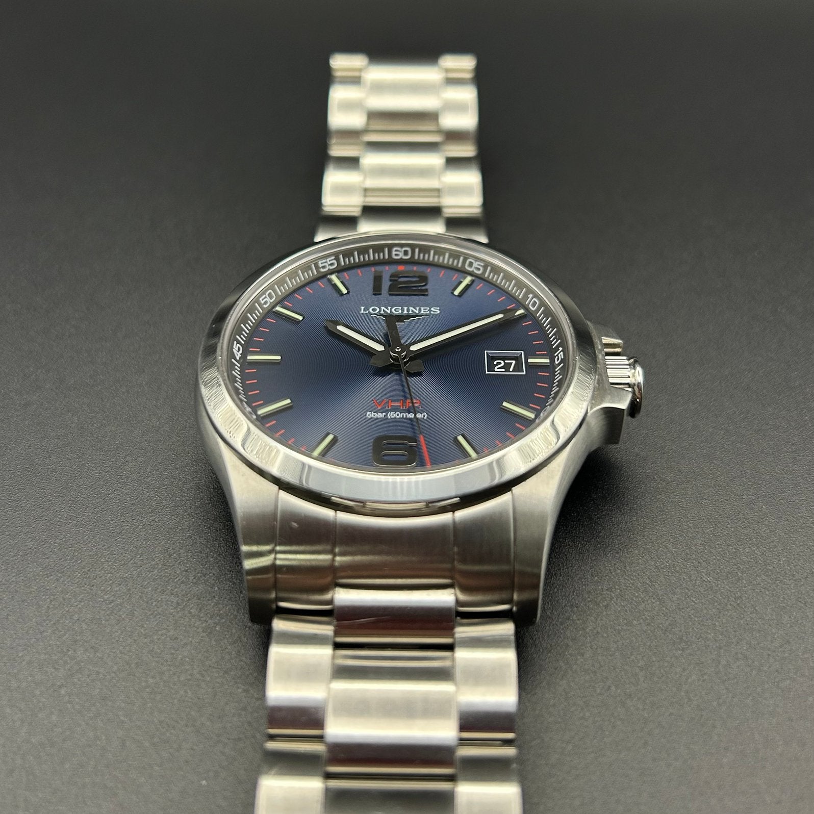 Longines V.H.P. 43mm, Full Set, Overige merken, Staal, Gebruikt, Staal