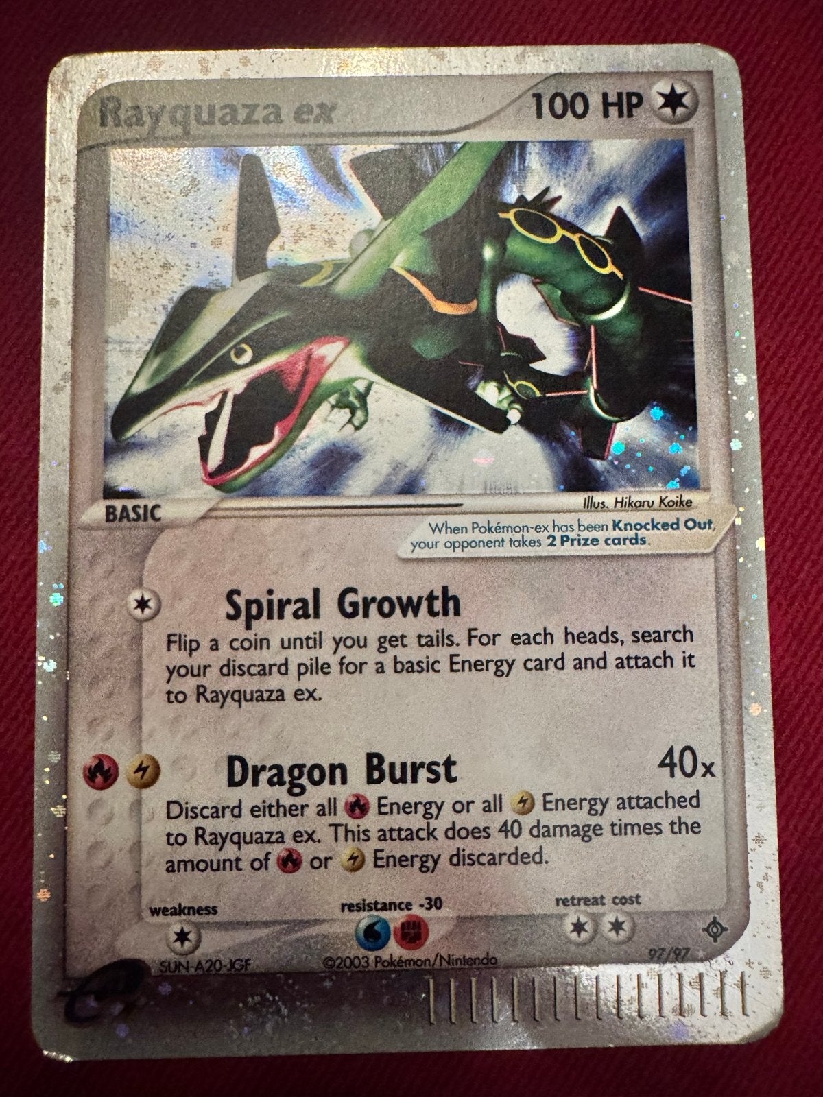 Rayquaza ex - ex Dragon 97, Ophalen of Verzenden, Gebruikt, Losse kaart