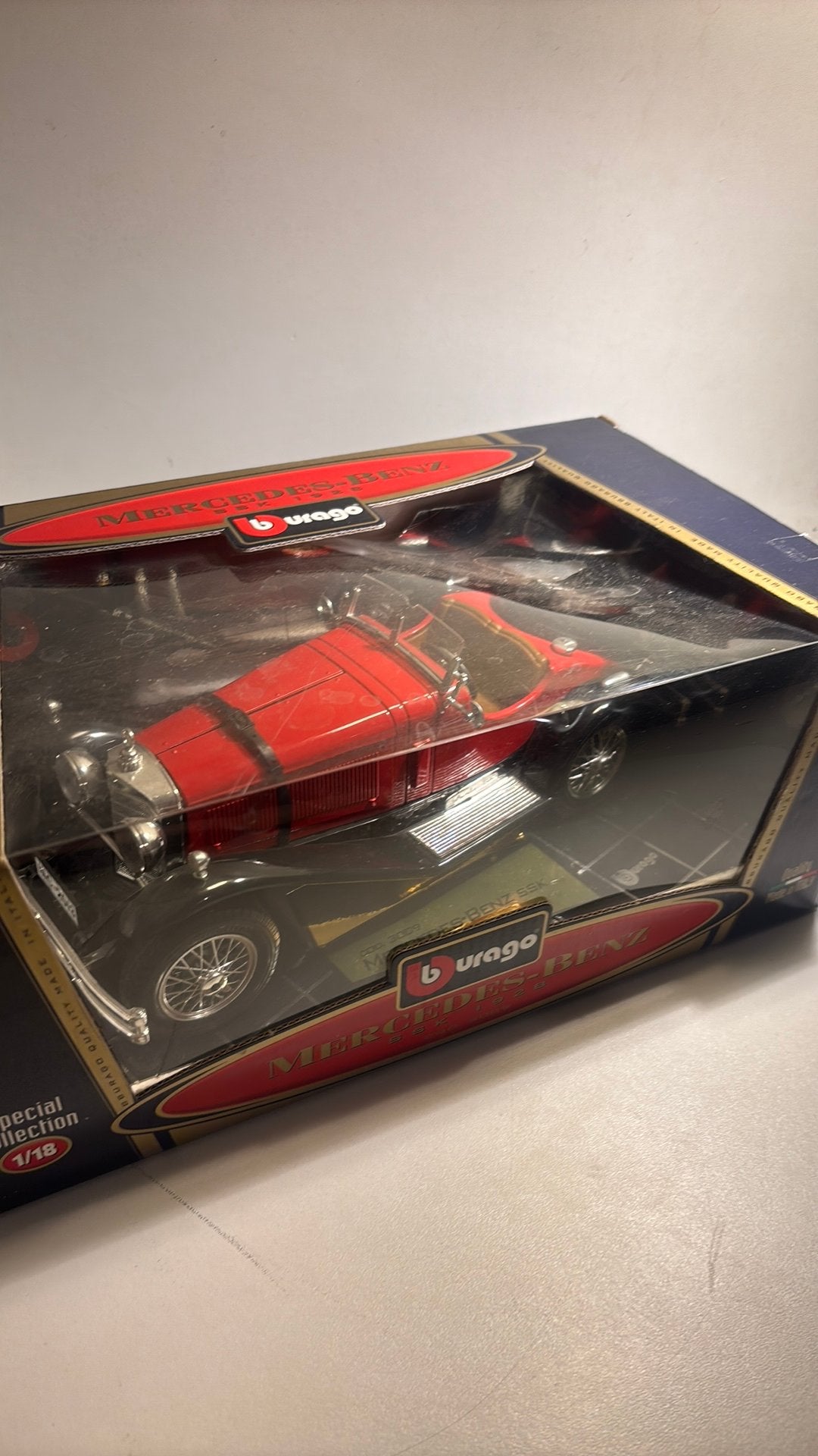 Mercedes benz ssk 1928 Bburago 1.18, Hobby en Vrije tijd, Ophalen of Verzenden, Bburago, A, A