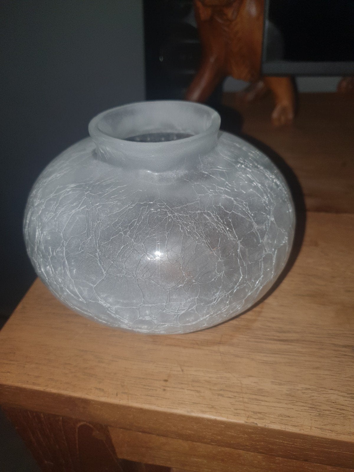 Decoratieve glazen vaas met craquelé-effect, Ophalen of Verzenden