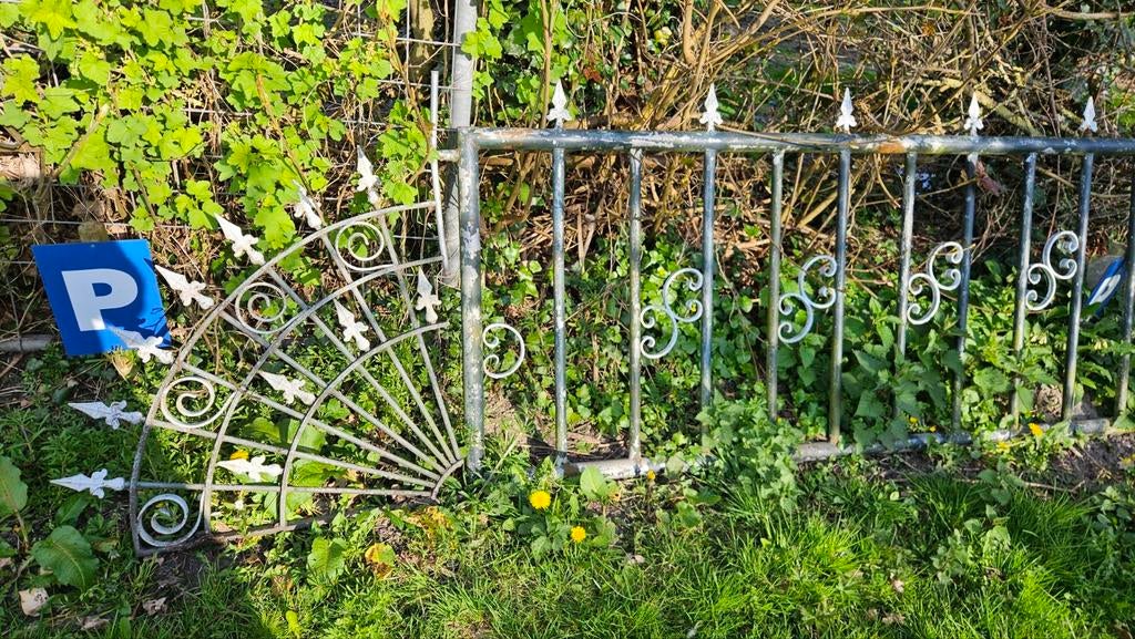 hekwerk poort - IJzer, Met poort, Gebruikt, Ophalen of Verzenden, Sierhekwerk