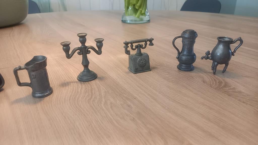 Set van 6 tinnen miniaturen, Ophalen of Verzenden