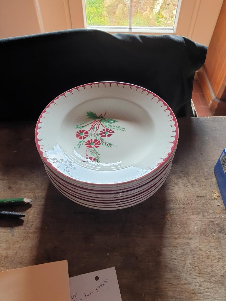 Frans vintage borden en schalen servies, Antiek en Kunst, Antiek | Servies compleet, Ophalen