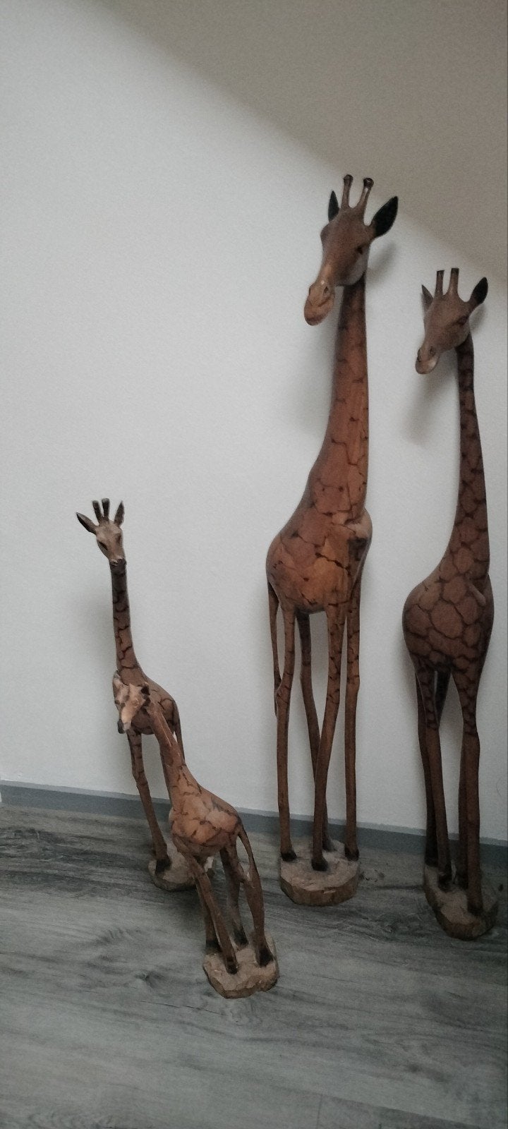 te koop 4 houten giraffen, Antiek en Kunst, Ophalen