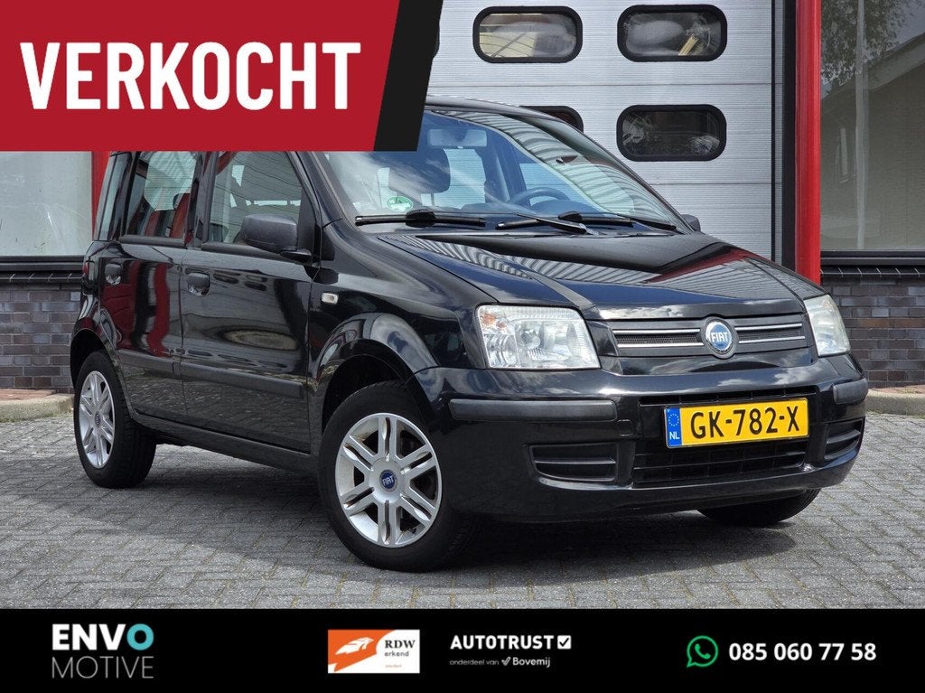 Fiat Panda 1.2 Dynamic Airco/Elektr. ramen/Stuurbekr/LMV, Voorwielaandrijving, Stof, Gebruikt, Zwart