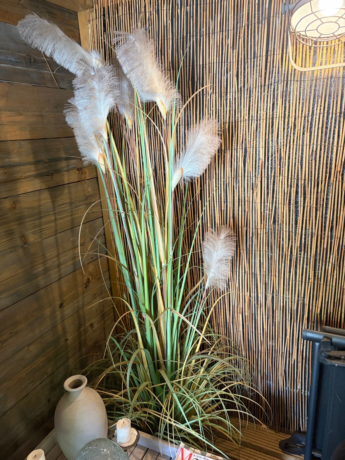 Grote pluimen plant - Kunstplant voor binnen, Huis en Inrichting, Ophalen, Binnen, Groen, Kunstplant